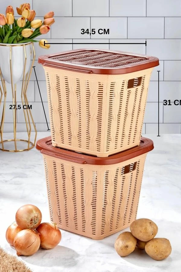 Shportë rrobash Mijölnir, PZR-069, 2 copë, ngjyrë kafe