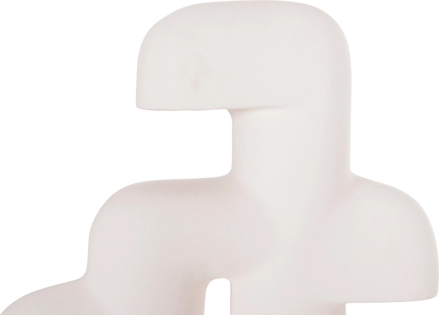 Llambë tavoline skulpturale minimaliste ELBAR, çimento fibrash, e bardhë, 44x12x50cm