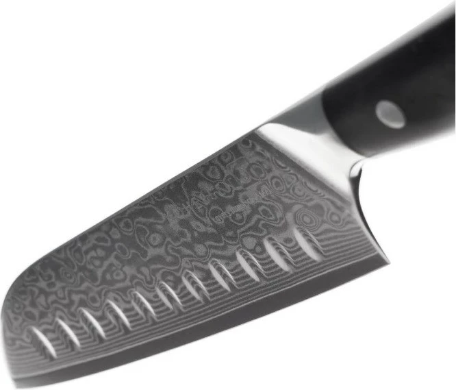Thikë Santoku Kohersen Elegance Ebony Wood, 12.7 cm, çelik Damascus