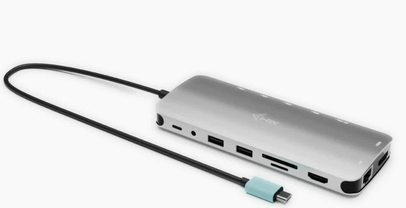 Stacion dokimi i-tec C31NANOTRIPLED140 me karikues universal 140W, USB-C, 3x HDMI, 4x USB-C, 3x USB-A, RJ-45, Gri