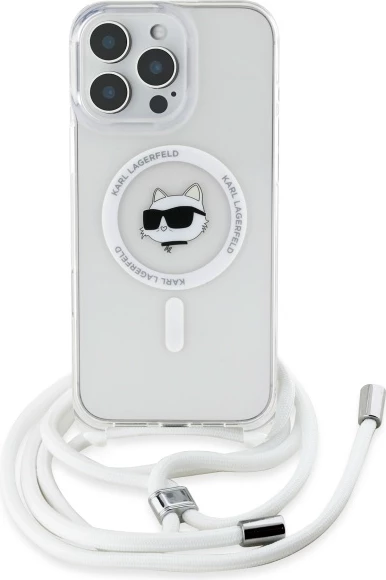 Mbështjellës Karl Lagerfeld IML Choupette Head & Cord MagSafe për iPhone 16 Pro, Transparent
