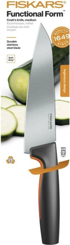 Thikë kuzhine Fiskars Functional Form 1057535, 17 cm, Inoks, E zezë/Portokalli