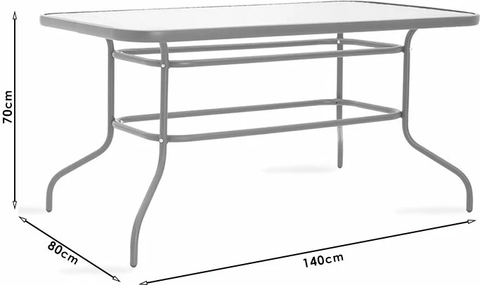 Tavolinë me karrige 5 copë, Valor-Tade, 5 copë,, metalike, e bardhë