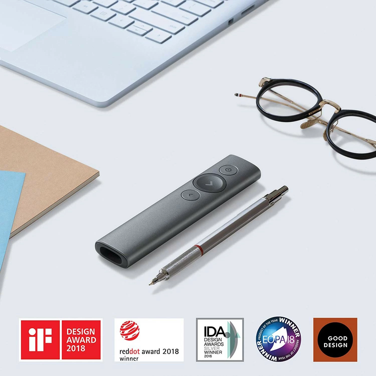 Telekomandë prezantimi Logitech Spotlight, Bluetooth/RF, USB, 30 m, Gri