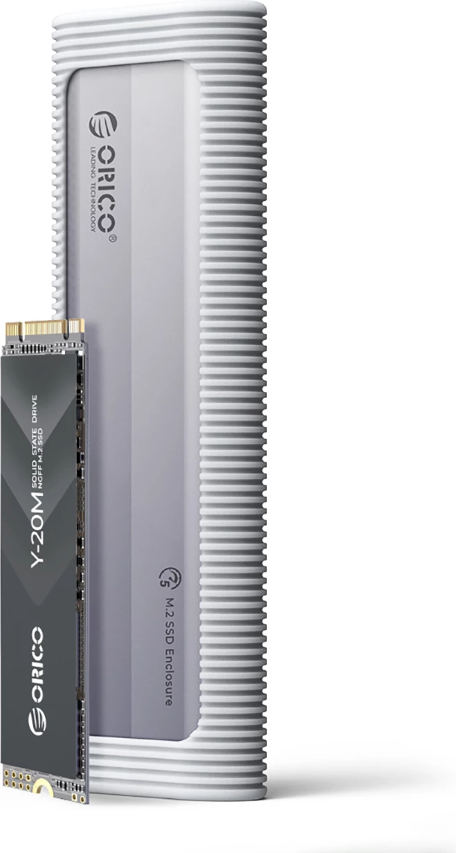 Kasë Orico AXM2F për M.2 SATA SSD, USB-C 3.2, Gri
