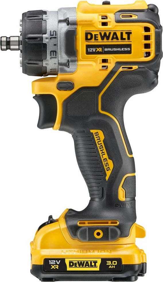 Makineri shpimi/vidash DeWalt DCD703L2T-QW, 12V, 3 Ah, 2 bateri, e verdhë