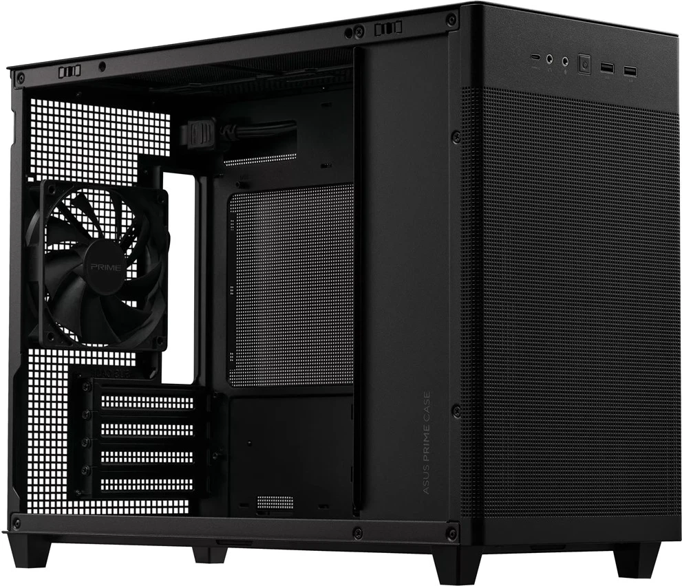 Kasë ASUS AP201 PRIME TG Mini Tower e Zezë