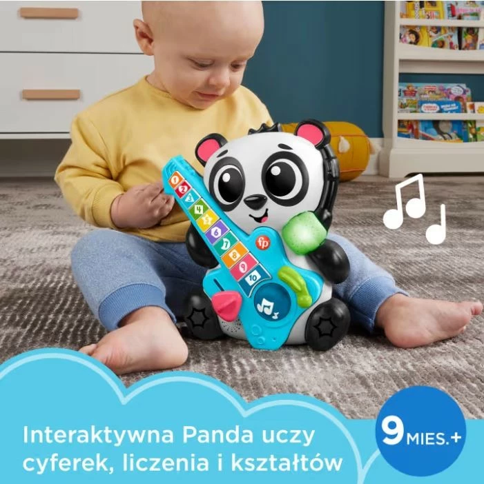 Lodër edukative Fisher Price Link Squad Panda Counting and Shapes, muzikore, shumëngjyrëshe