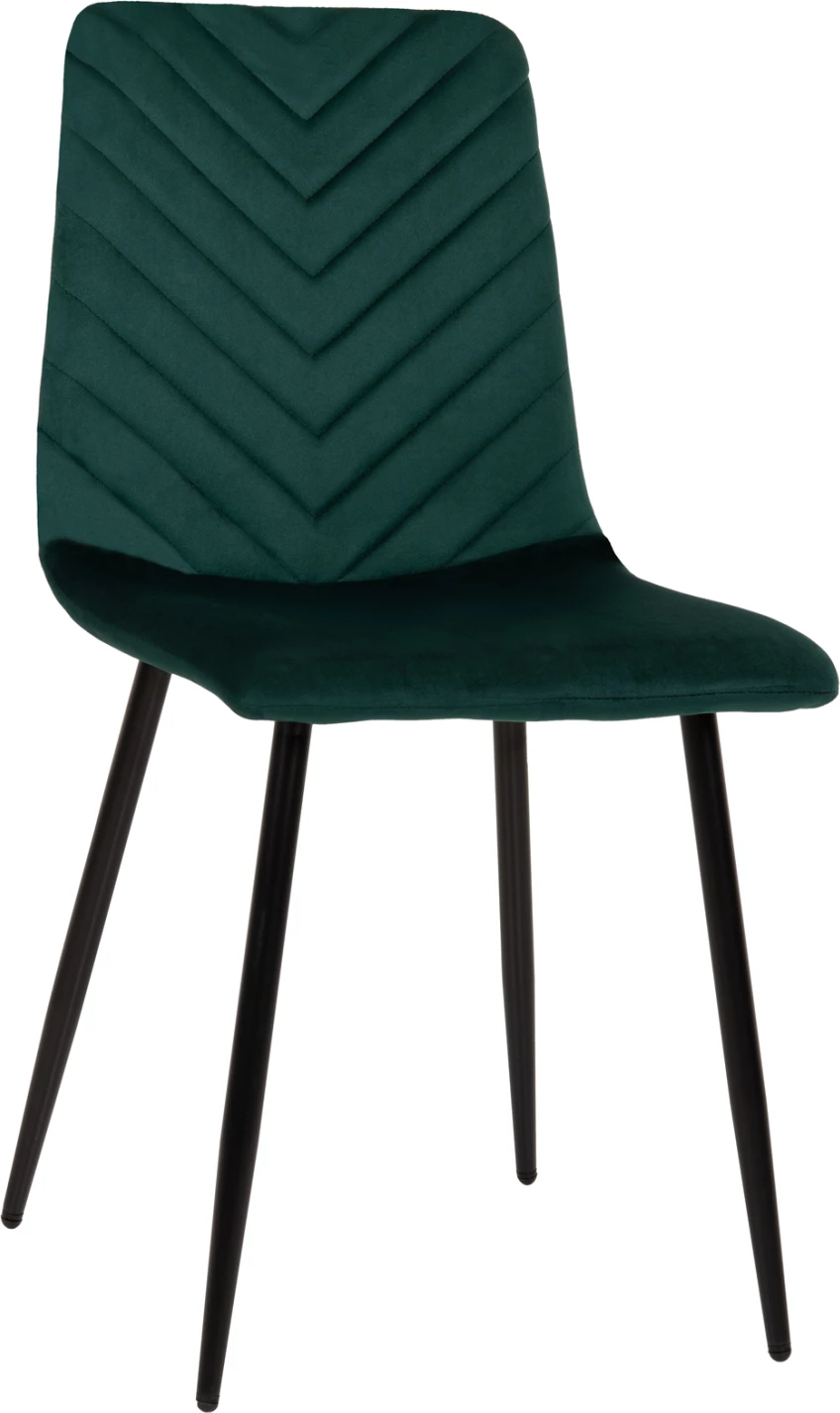 Karrige ngrënieje LATRELL, jeshile cypress, këmbë metalike të zeza, 43x54x88H cm., set prej 4 copë