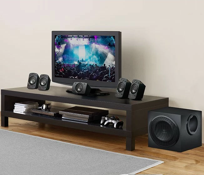 Altoparlantë surround sound Logitech Z906, 5.1 kanale, 500 W, 1000 W, IR, të zeza