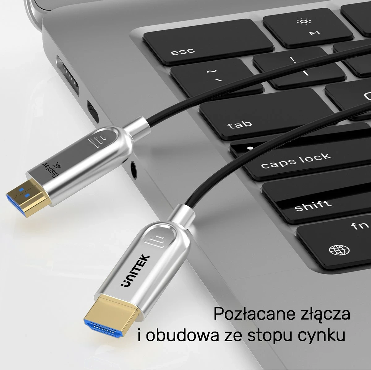 Kabëll HDMI optik Unitek 2.0 AOC 4K 60Hz 30m silver-black