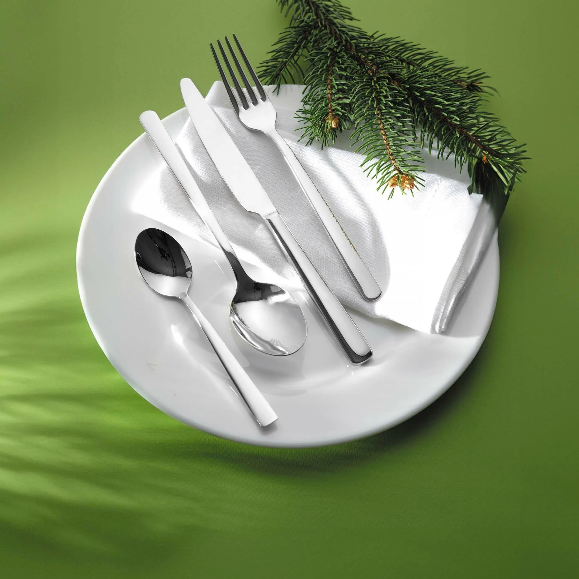 Pirun tavoline OVE Adria 196 mm, çelik inox 18/10, set 12 copë, argjend