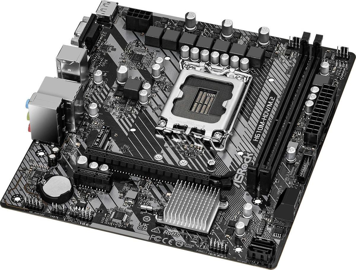 Pllakë amë ASRock H610M-HDV/M.2 R2.0, Intel, LGA 1700, DDR4-SDRAM, 64 GB