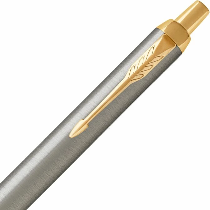 Stilolaps Parker IM Brushed Metal GT T2016 (1931670), me klik, rimbushës i zëvendësueshëm, argjendtë/zi