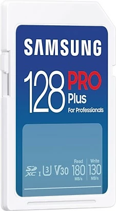 Kartelë memorie Samsung PRO Plus 128GB SDXC, UHS-I, 180MB/s, e bardhë