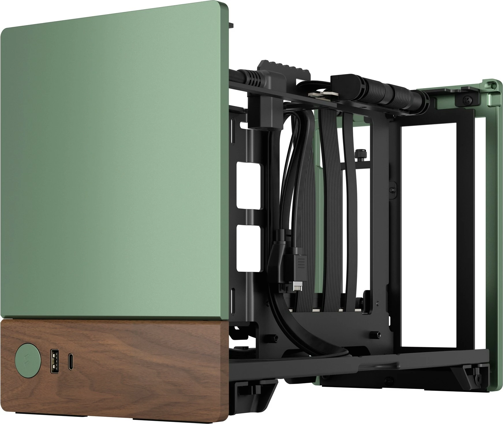Kasë Fractal Design Terra Mini-ITX, alumini, arrë, jeshile