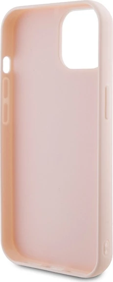 Mbështjellës Karl Lagerfeld 3D Rubber Glitter Logo për iPhone 15 Plus, rozë