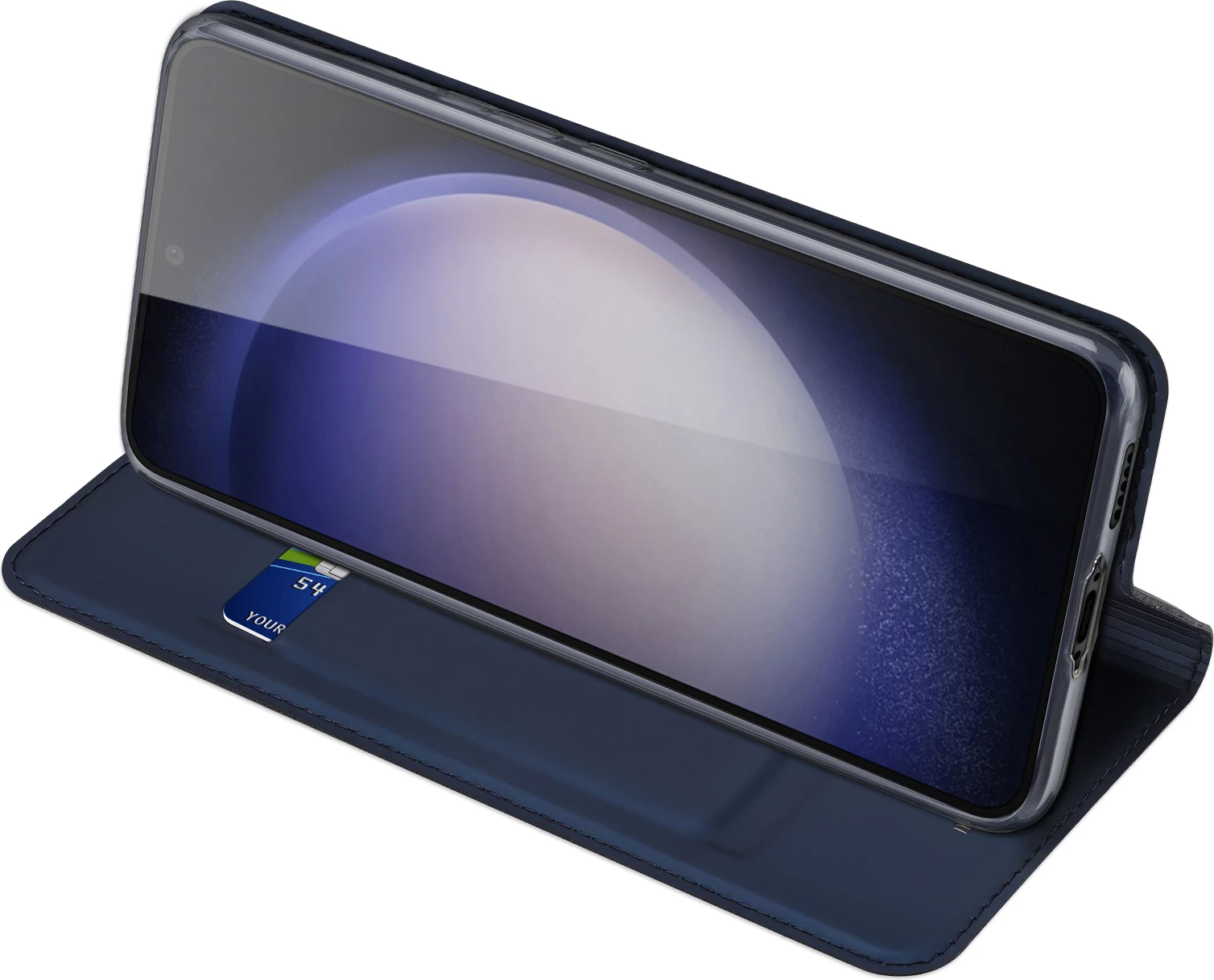 Mbështjellës Dux Ducis Skin Pro për Samsung Galaxy S23 FE, me xhep kartelash, me stand, Kaltër