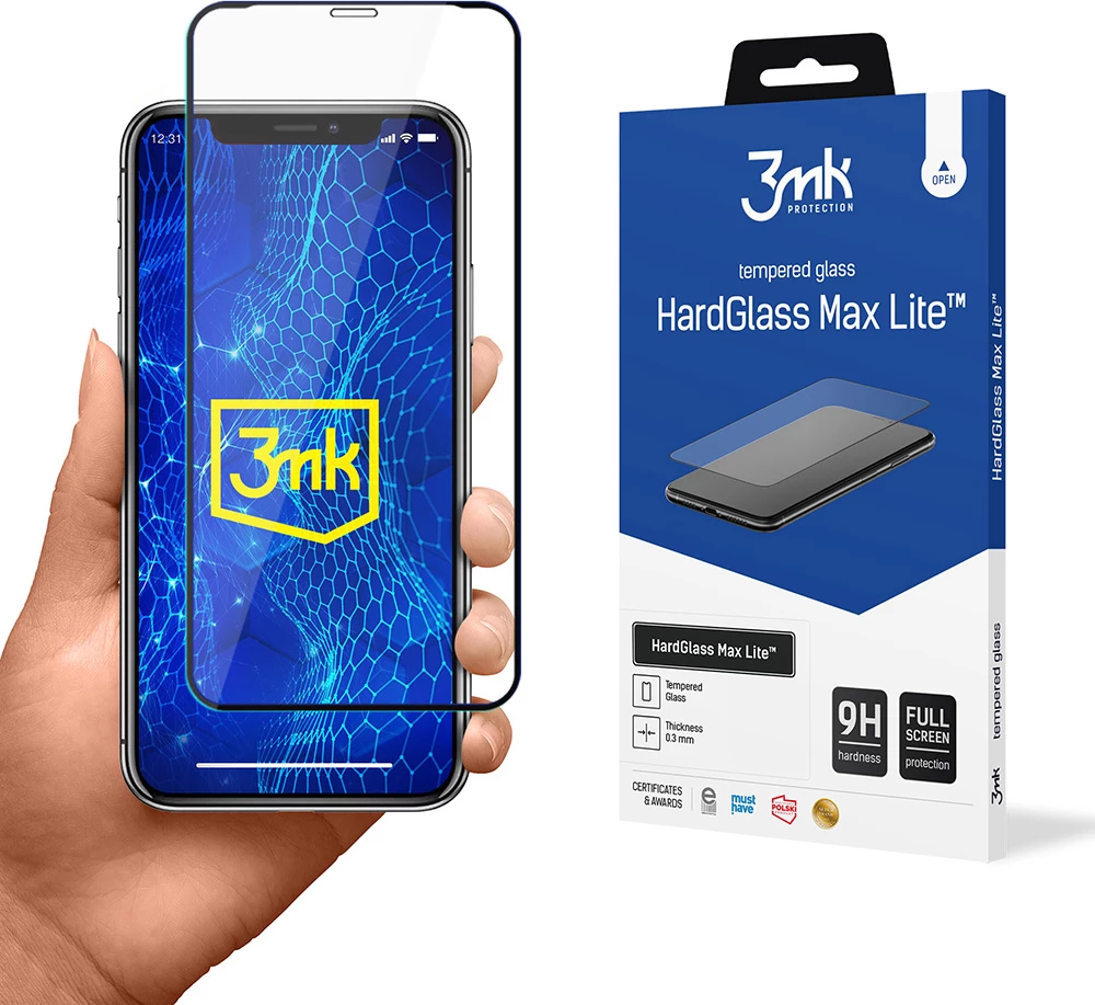 Xham mbrojtës 3mk HardGlass Max Lite për iPhone X, i zi