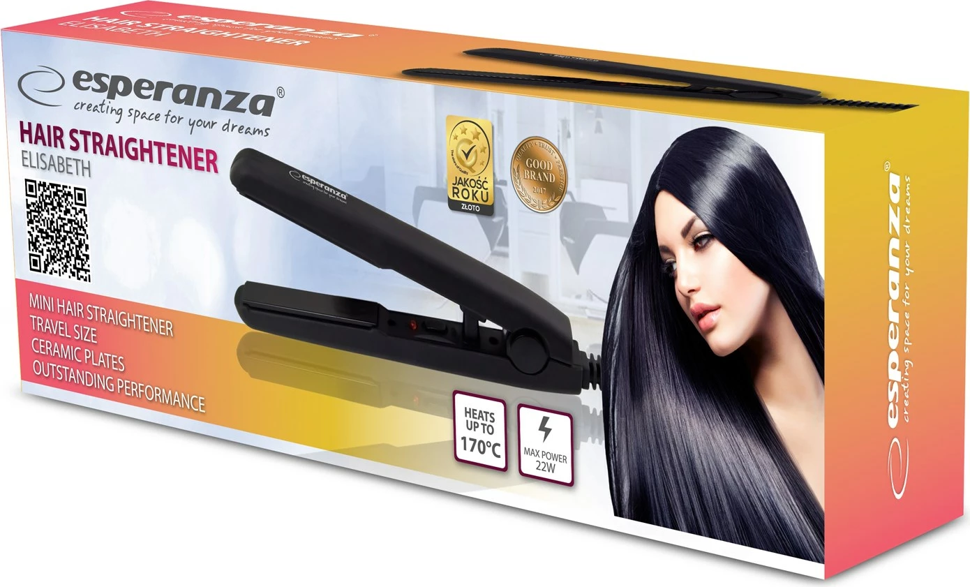 Drejtuese për flokë Esperanza EBP008, 230 V, e zezë 