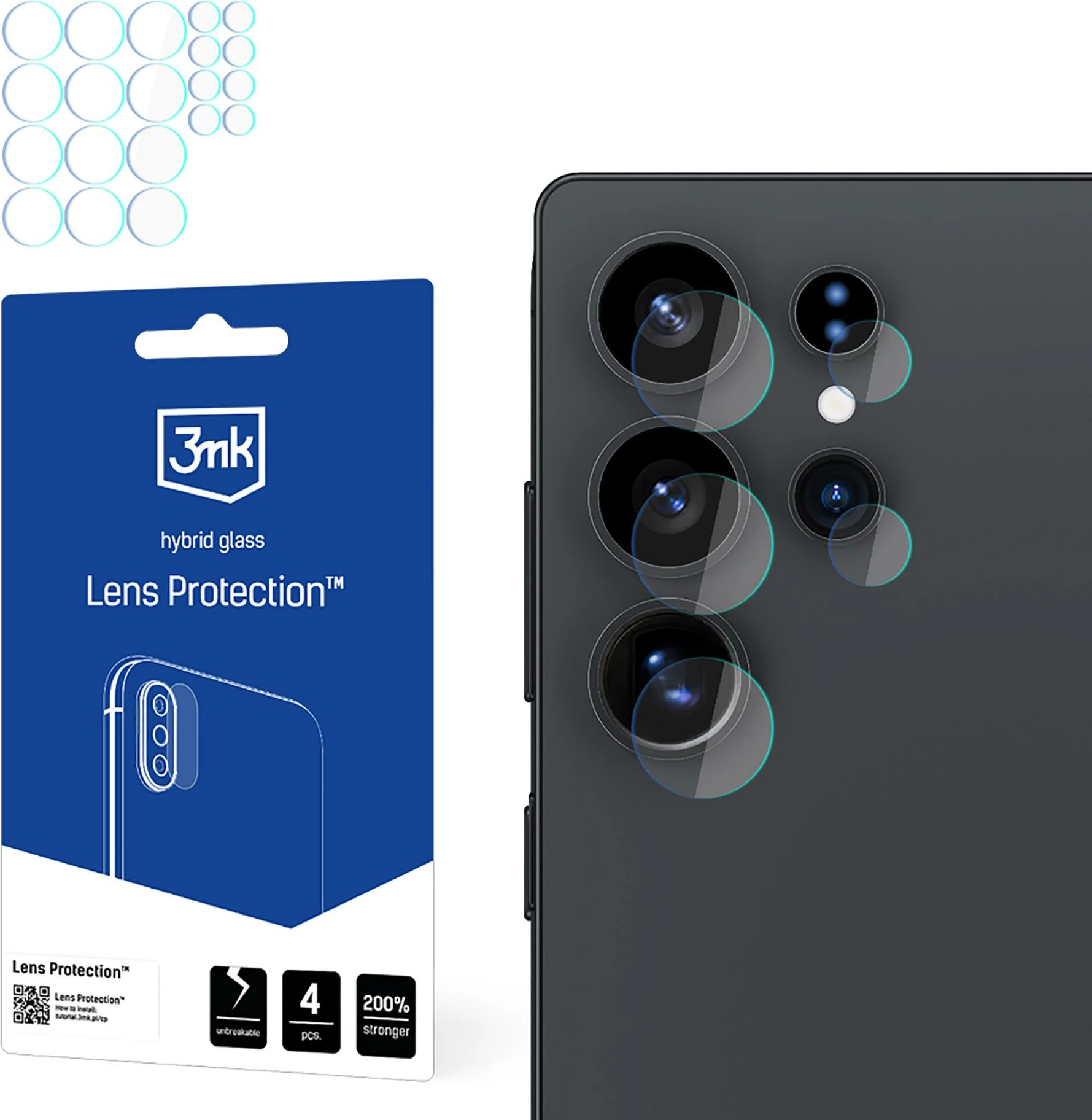 Mbrojtës xhami për kamera 3mk Protection për Samsung Galaxy S25 Ultra, Transparent