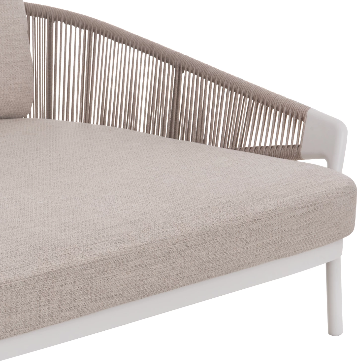 Daybed dopio XANTION, alumin i bardhë, litar, stof OLEFIN, 157x147x88cm