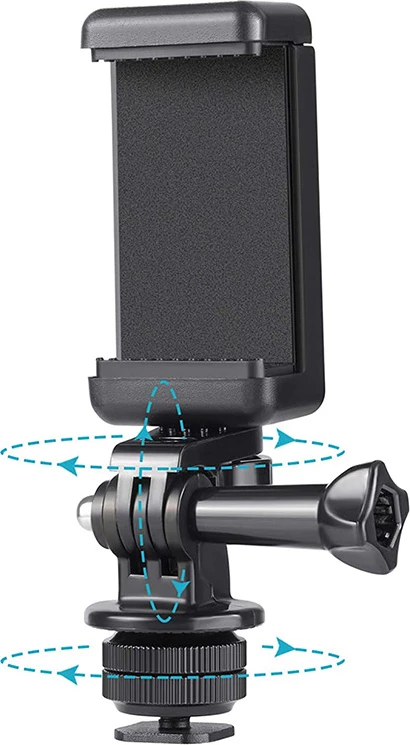 Mbajtës telefoni/kamere sportive Hurtel me adapter, i zi