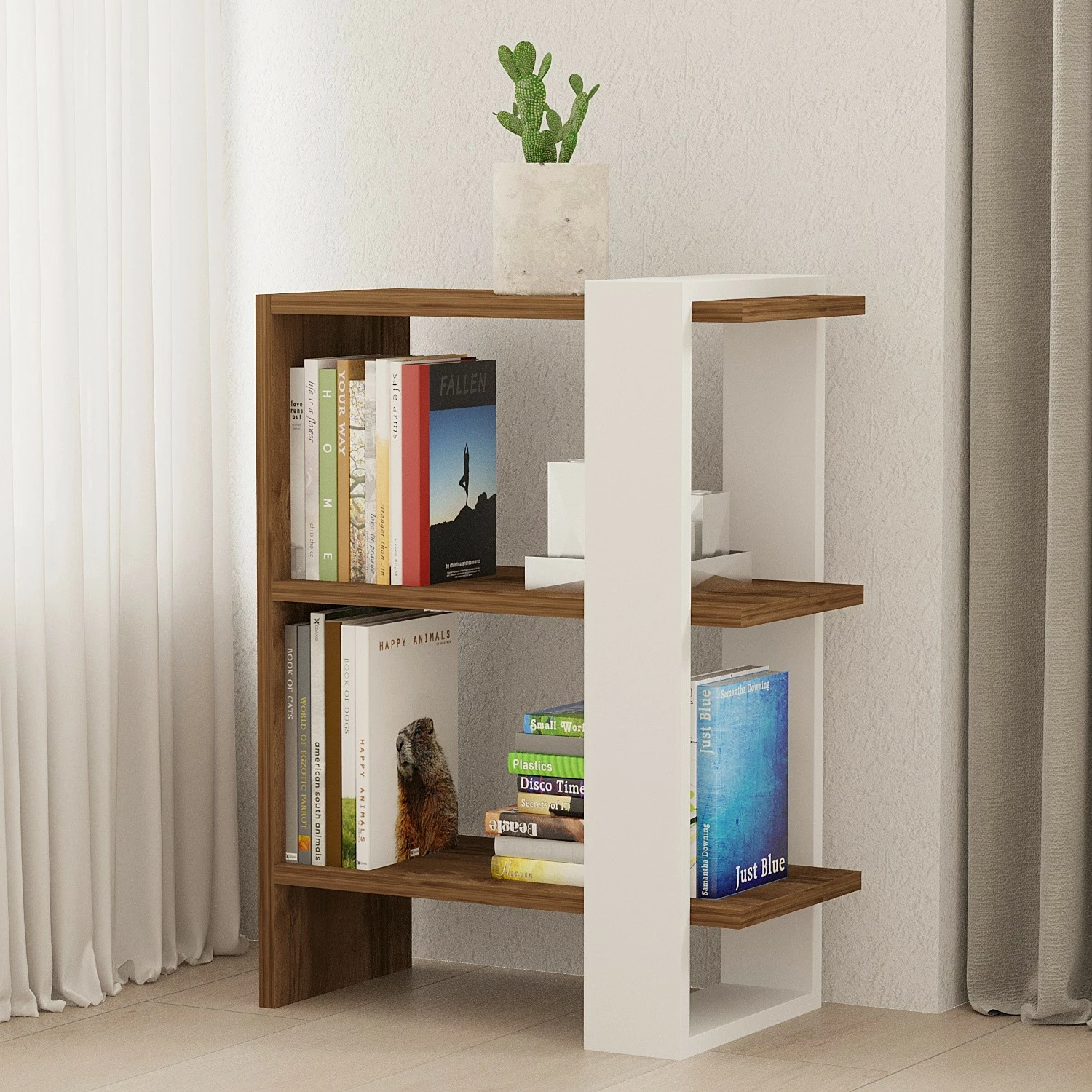 Raft librash Hanah Home, Gaye, ngjyrë arre dhe e bardhë