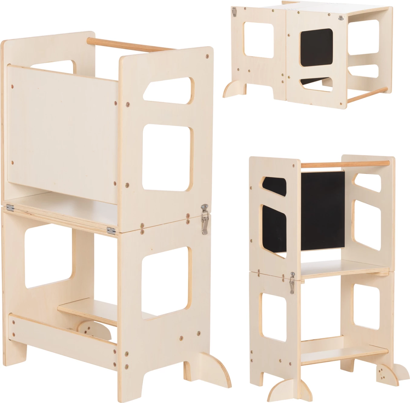 Kullë mësimi për fëmijë me tabelë, dru pishe natyral, RICKI FH18344.01, 43x32x84cm