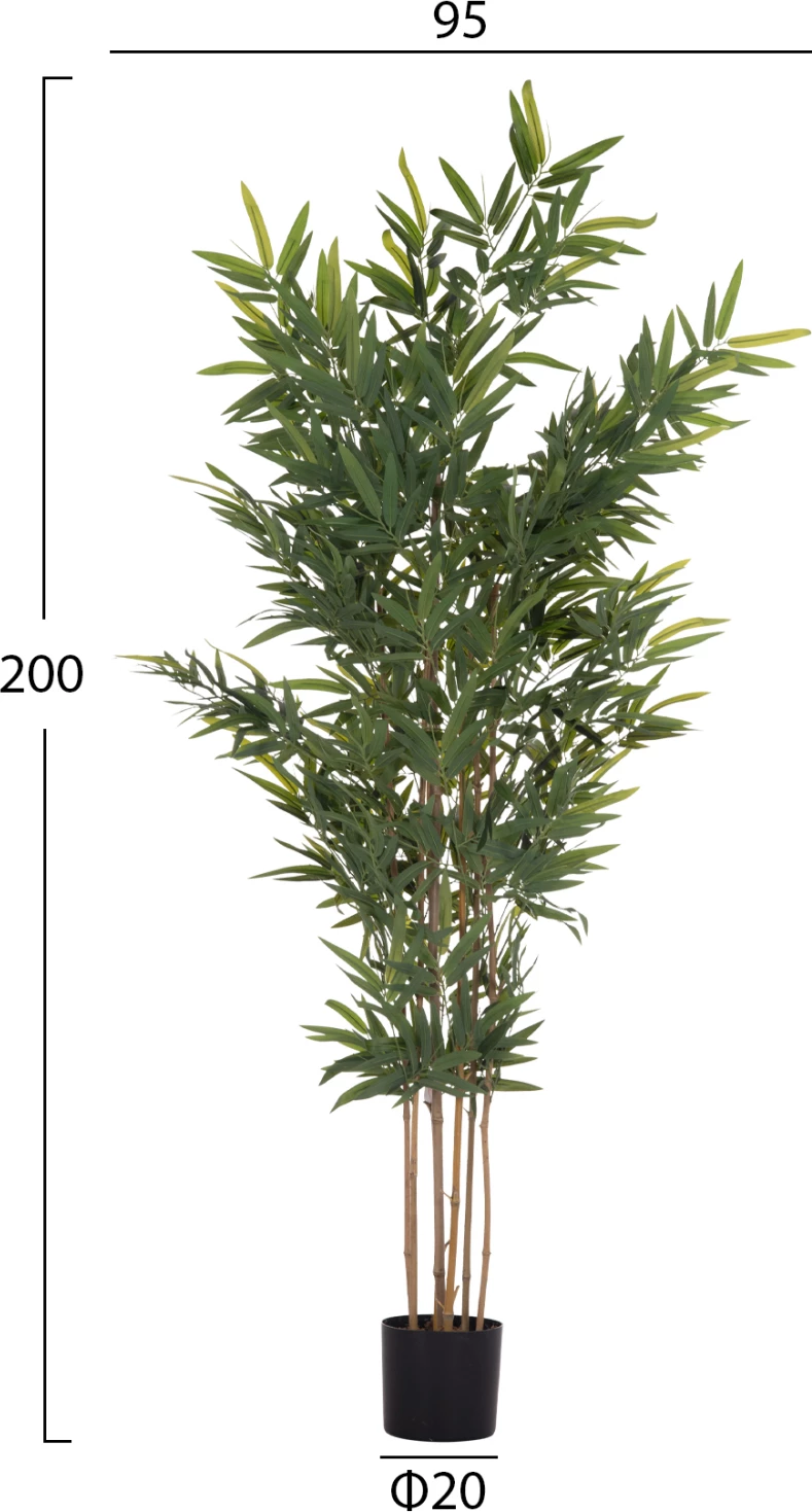Bimë dekorative sintetike në vazo, bambu, FH4737, 20x95x200cm