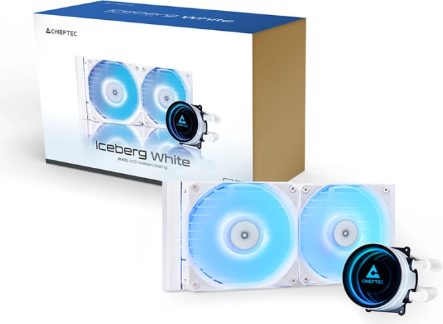 Ftohës uji AIO për CPU Chieftec Iceberg CLC-240-RGB-W 240mm A-RGB PWM për Intel/AMD, e bardhë