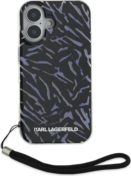 Mbështjellës Karl Lagerfeld Zebra me kordë për iPhone 16 Plus, Violet
