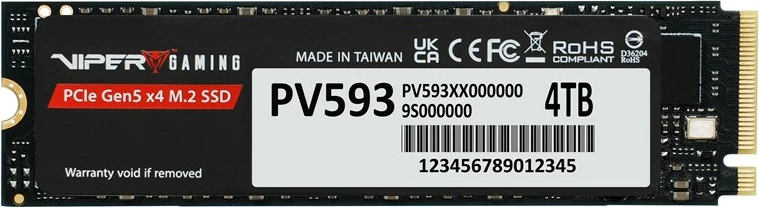 SSD Patriot Viper PV593, M.2 PCI-E Gen5 x4 NVMe2, 4TB, i zi