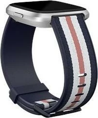 Rrip Smartwatch Fitbit Versa Lite Woven Hybrid Band FB166WBNVPKL, Large, navy/pink