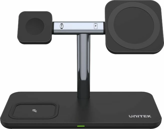 Karikues induktiv 3-në-1 Unitek MagMighty TRI P1212A 22.5W USB-C, i zi