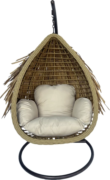 Varur folja me bazë metali kafe - pe rattan ngjyrë bezhë 120x105x195cm