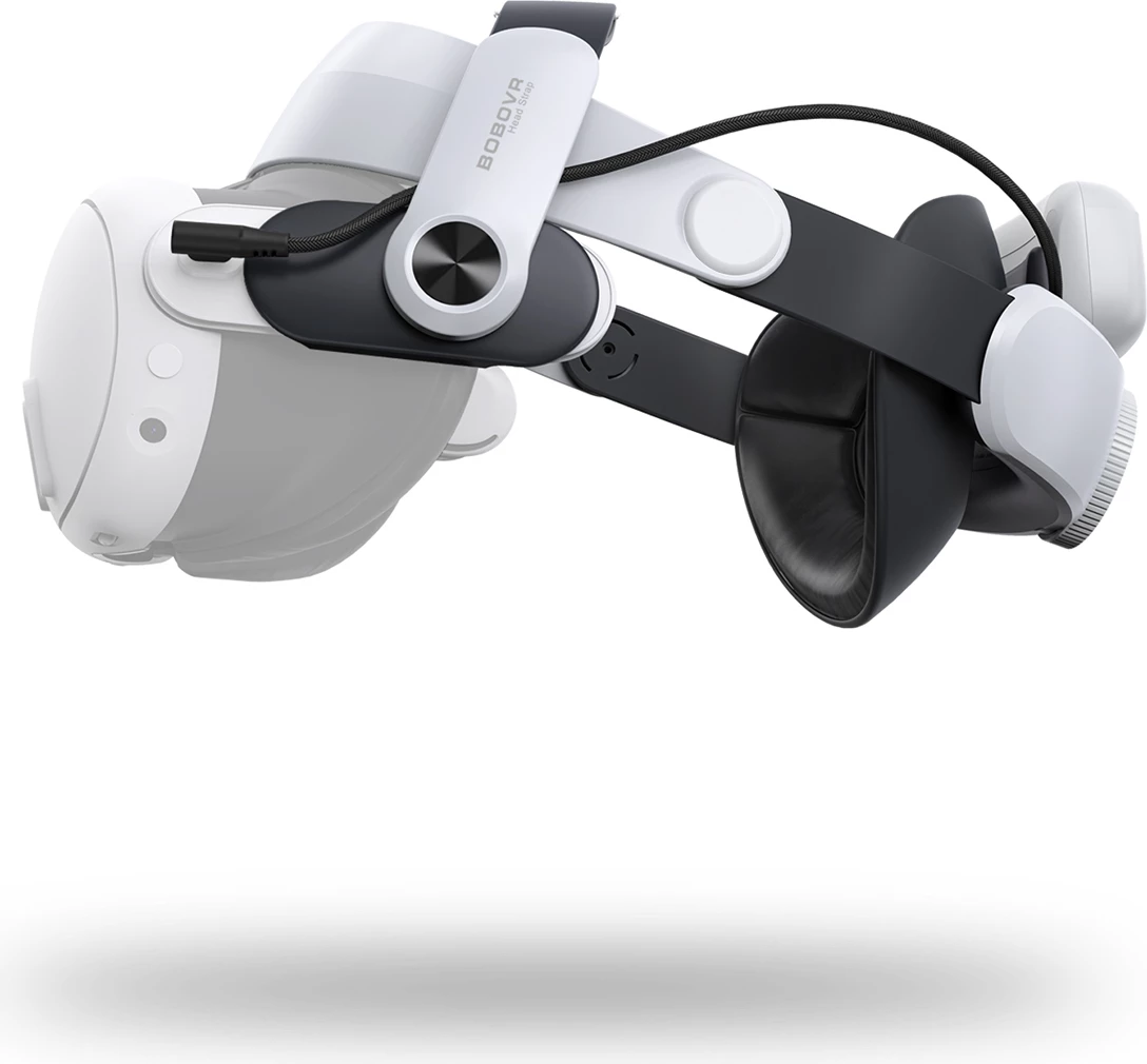Rrip mbështetës për VR BoboVR M3 Pro me bateri BoboVR B2 5200 mAh për Meta Quest 3, bardhë/zi