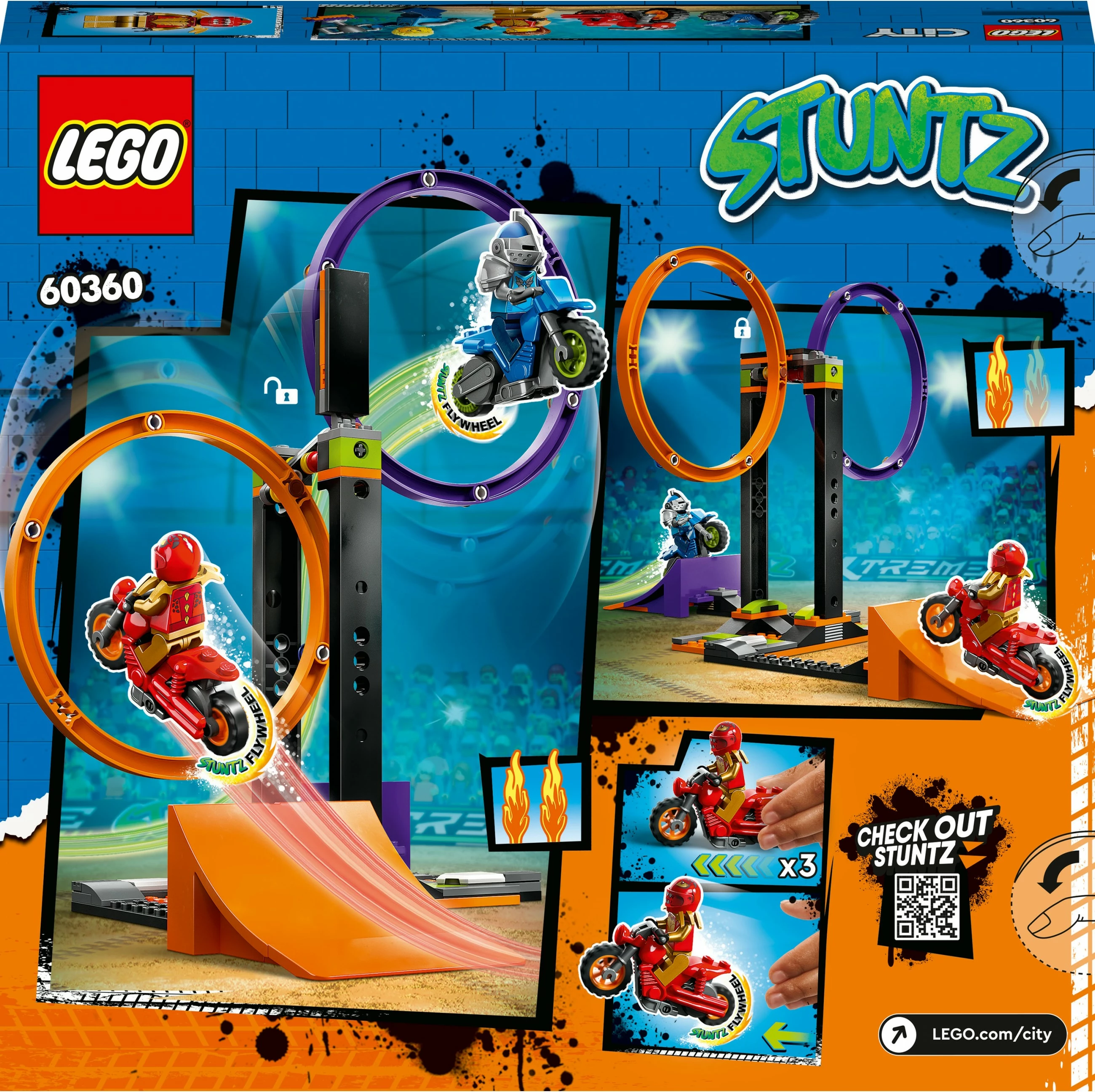 Set ndërtimi LEGO City Spinning Stunt Challenge 60360, 117 pjesë, shumëngjyrëshe