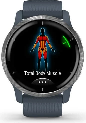 Smartwatch Garmin Venu 2, 45 mm, AMOLED, GPS, Blu/Argjend