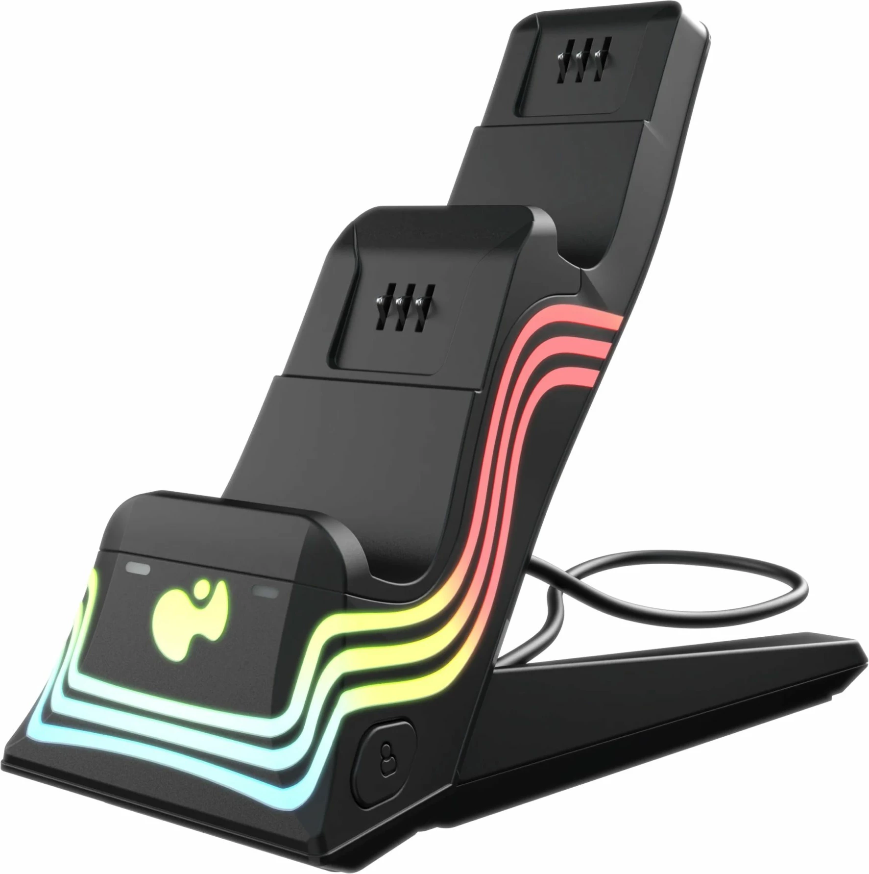 Karikues i dyfishtë për kontrolla Xbox PDP Afterglow Wave, USB-C, RGB, i zi