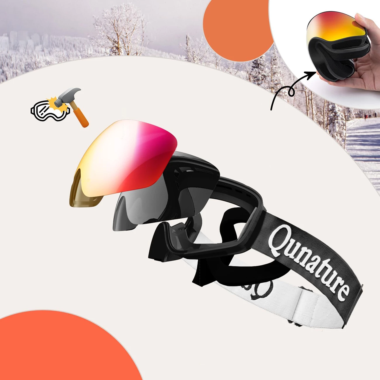 Syze skijimi Qunature për fëmijë, M/L, të zeza