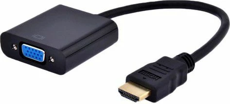 Adapter Gembird A-HDMI-VGA-04 HDMI në VGA 1080p 15 cm, i zi
