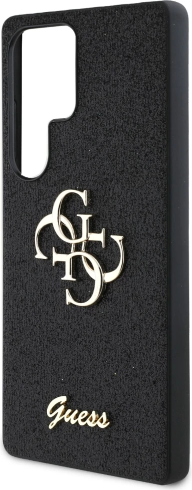 Mbështjellës Guess Fixed Glitter Big 4G Metal Logo për Samsung Galaxy S25 Ultra, i zi