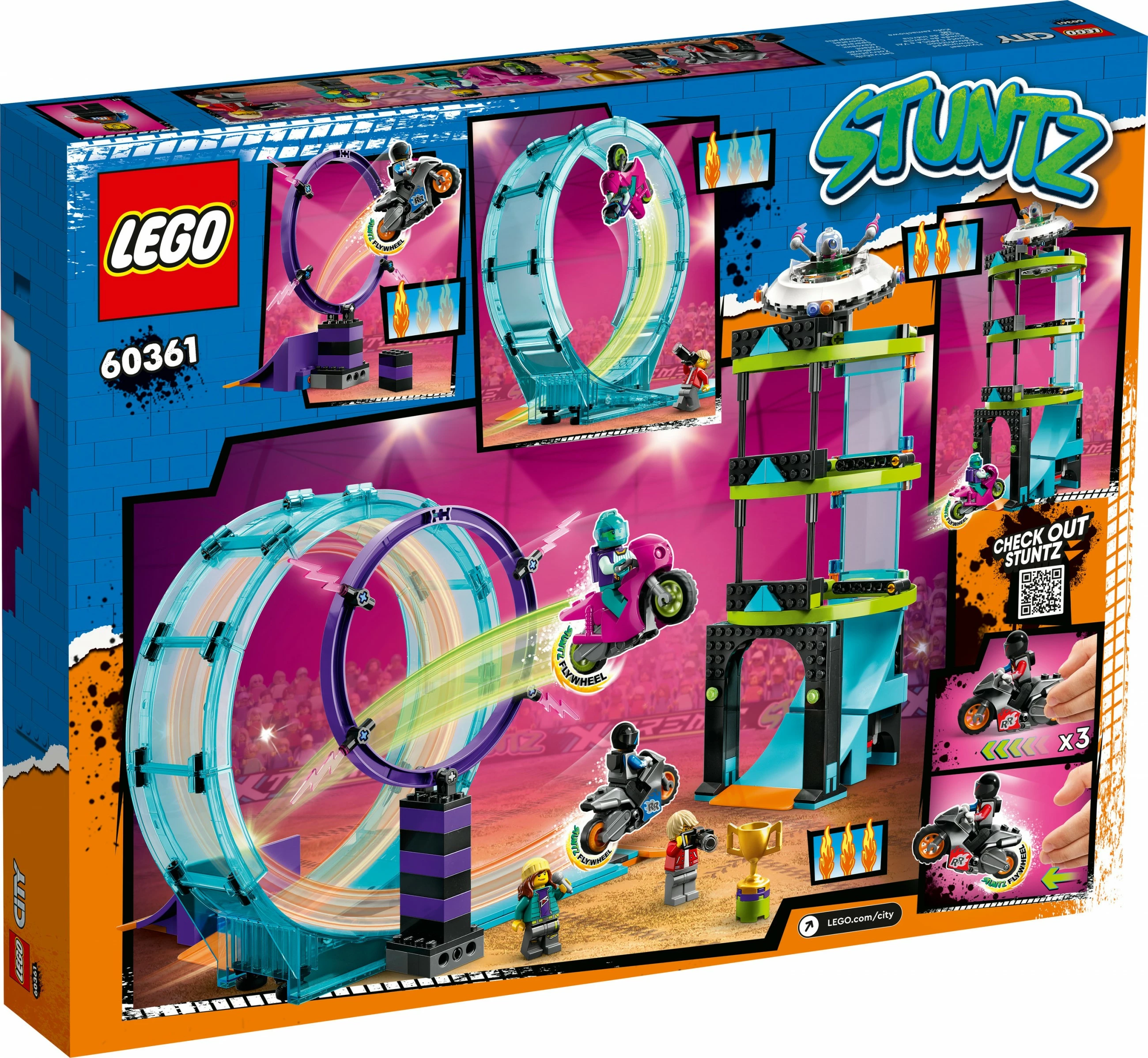 Set ndërtimi LEGO City Ultimate Stunt Riders Challenge, 385 pjesë, shumëngjyrësh