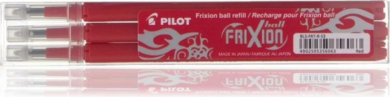 set rimbushje stilolapsi, Pilot, BLS-FR7-R-S3 (BLSFR7RS3), Frixion, e kuqe, set 3 copë