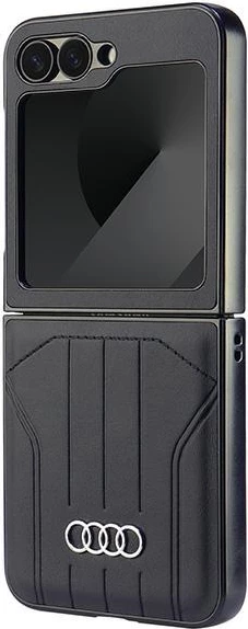 Mbështjellës Audi Synthetic Leather MagSafe për Samsung Galaxy Z Flip 6, i zi