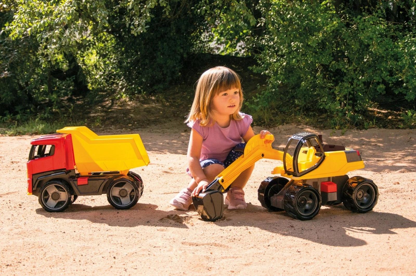 Ekskavator lodër Lena 63 cm, plastikë, verdhë/zezë/gri, në kuti