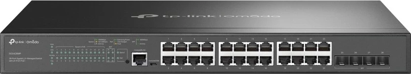 Switch TP-Link Omada 28-Port Gigabit L2+ Managed, PoE+, 1U