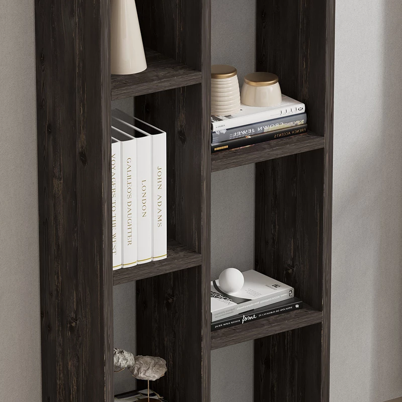 Raft librash Minicu, ngjyrë arre e errët, 44.4x19.6x150cm