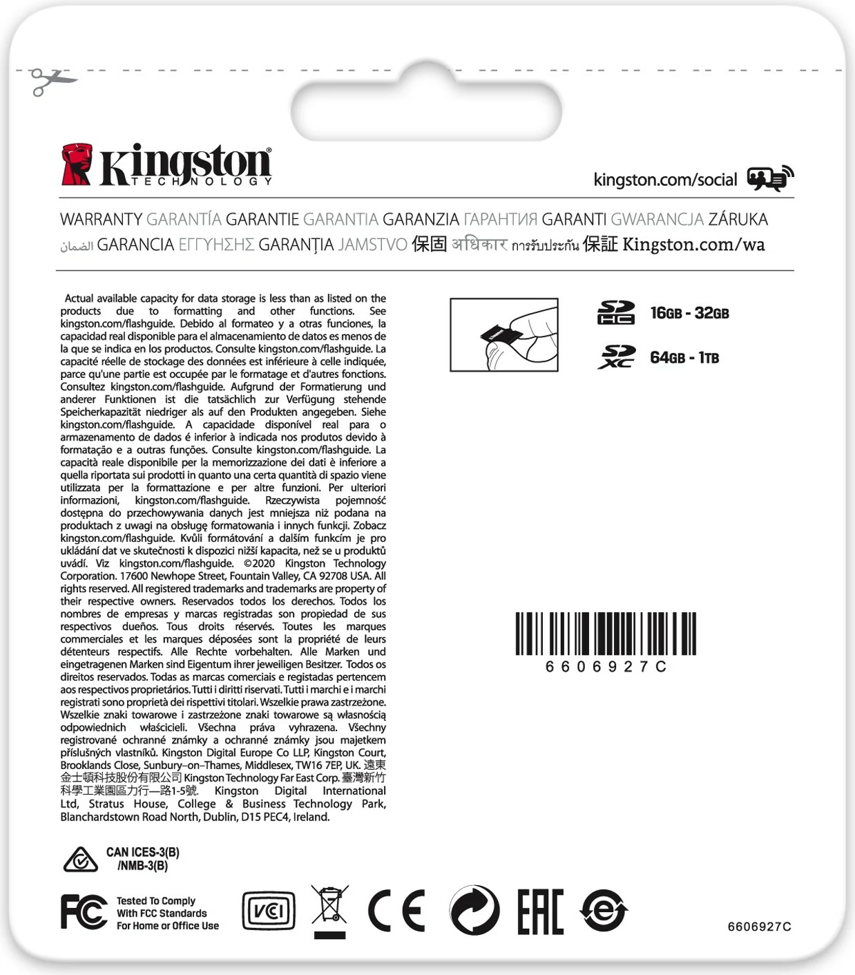 Kartelë SD Kingston 512GB SDXC Canvas Select Plus, 100 MB/s, e zezë